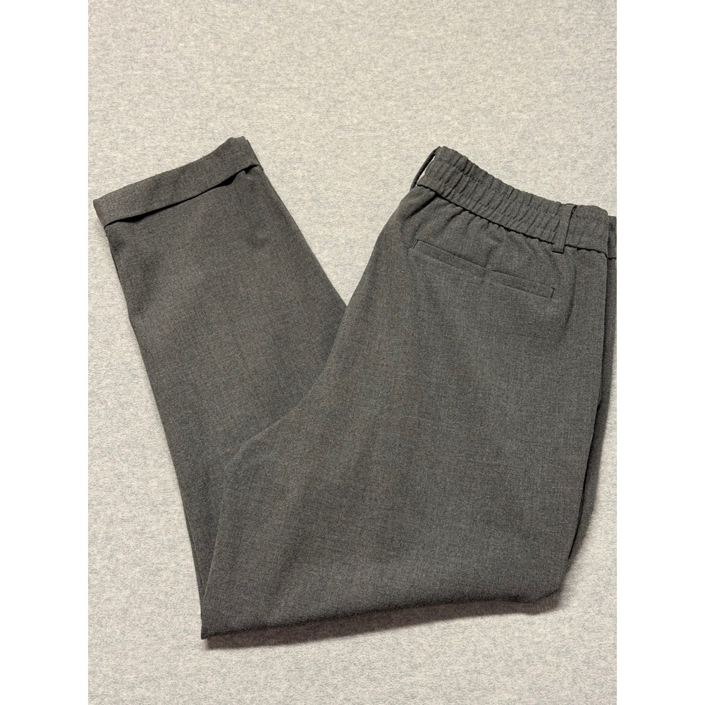 Banana Republic Womens Grey‎ Tapered Fit Elastic Waist Cuffed Dress Pants 36x30